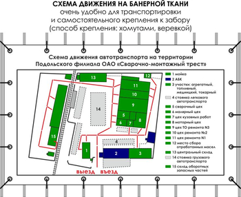 Схема движения (3х1,5 метра, банер) - Схемы движения автотранспорта - . Магазин Znakstend.ru