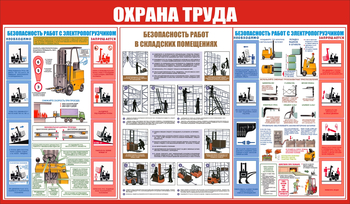 С130 Охрана труда при работе на складе (1200х700мм, пластик 3мм) - Стенды - Охрана труда на складе - . Магазин Znakstend.ru