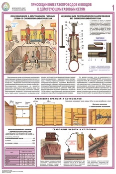 ПС22 Безопасность работ в газовом хозяйстве (бумага, А2, 4 листа) - Плакаты - Газоопасные работы - . Магазин Znakstend.ru