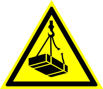 W06 опасно! возможно падение груза (пленка, сторона 200 мм) - Знаки безопасности - Предупреждающие знаки - . Магазин Znakstend.ru