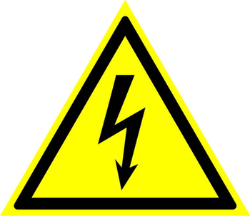 W08 внимание! опасность поражения электрическим током  (пленка, сторона 100 мм) - Охрана труда на строительных площадках - Знаки безопасности - . Магазин Znakstend.ru