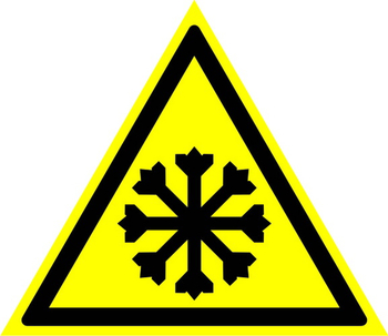 W17 осторожно! холод (пластик, сторона 200 мм) - Знаки безопасности - Предупреждающие знаки - . Магазин Znakstend.ru