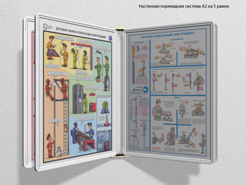 Настенная перекидная система а2 на 5 рамок (белая) - Перекидные системы для плакатов, карманы и рамки - Настенные перекидные системы - . Магазин Znakstend.ru